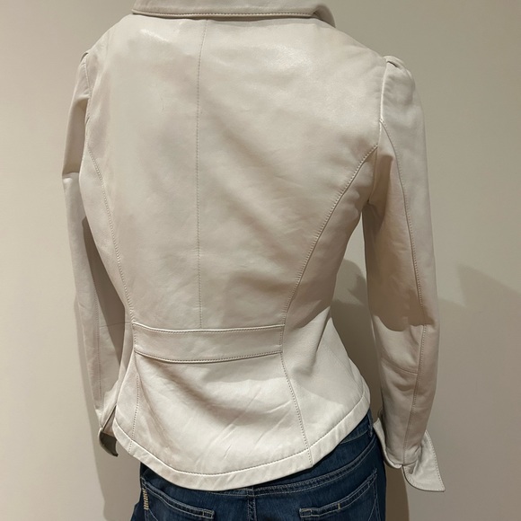 White real leather Danier jacket size xs - Picture 2 of 5